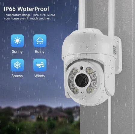CAMERA SUPRAVEGHERE WIFI 5MP + 2 LAMPI SOLARE DE PERETE 100 LED