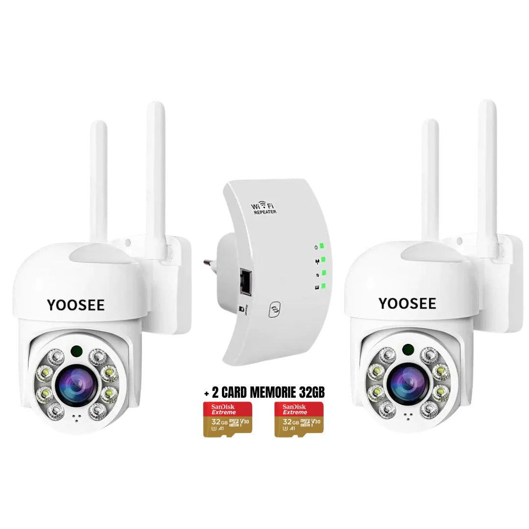 PACHET 2 CAMERE SUPRAVEGHERE 5MP + APLIFICATOR SEMNAL WIFI