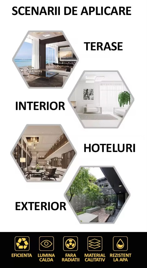APLICA DE PERETE 8 LED-URI BIDIRECTIONALE INTERIOR-EXTERIOR 8W