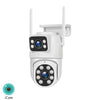 Camera dubla de supraveghere exterior, 8MP 4K, Detectare umana AI, Auto Tracking, IP66, wireless, cu card 32G