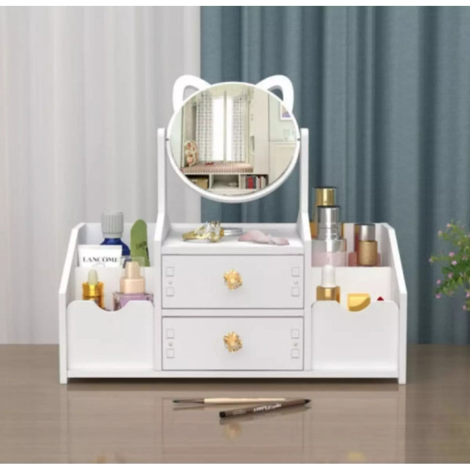 Organizator de bijuterii si cosmetice cu oglinda