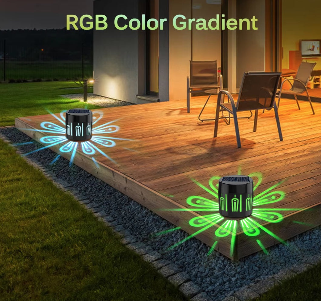 SET 6 LAMPI SOLARE DE PERETE EFECT FLORAL RGB ( colorate )