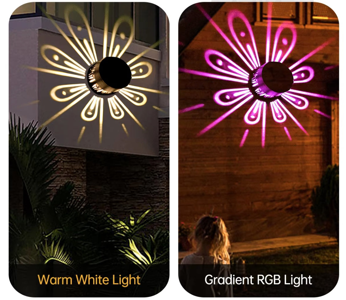 SET 6 LAMPI SOLARE DE PERETE EFECT FLORAL RGB ( colorate )