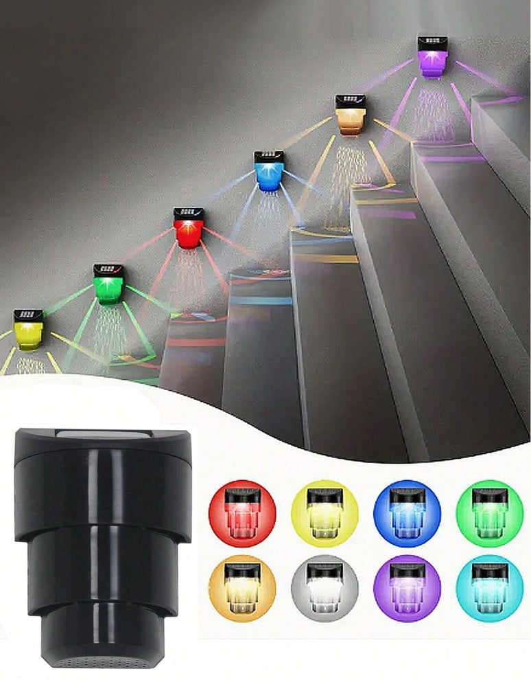 SET 6 LAMPI SOLARE DECORATIVE DE PERETE TIP BAMBUS ALB CALD/COLORAT